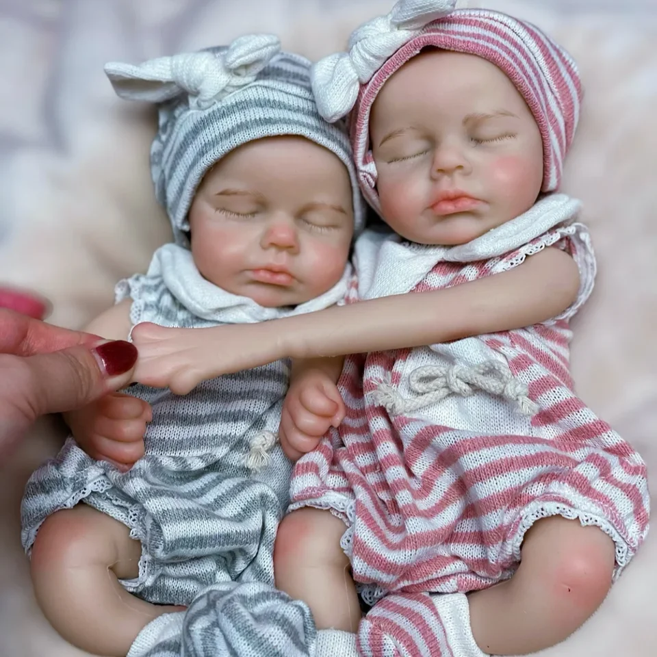 33cm 口が開く全身シリコン製ルルリボーンドール 女の子と男の子の人形