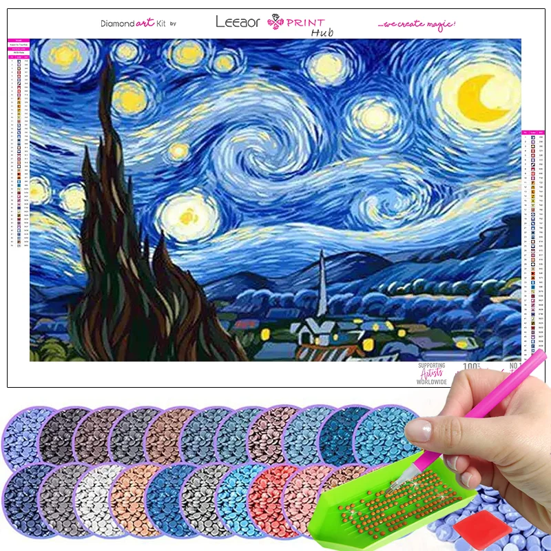 Van Gogh Landscape Diamond Painting Art Full Circle Rhinestone Diamond Mosaic Cross Stitch Kit Home Wall Handmade Decor Gifts