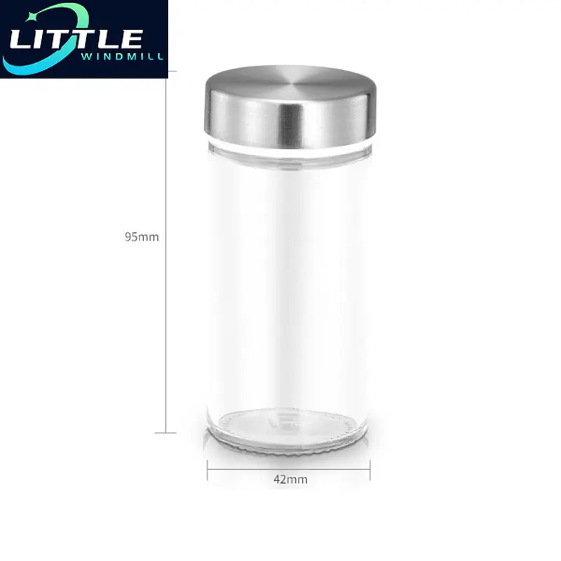 Seasoning Jar Stainless Steel Lid Glass Bottle