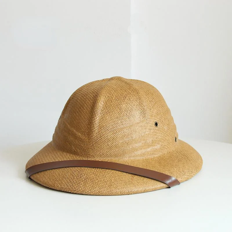 Vietnam War Army Hat Women Men British Explorer Straw Helmet Summer Boater Bucket Sun Hats Unisex Jungle Miners Cap beach hat women sun hat