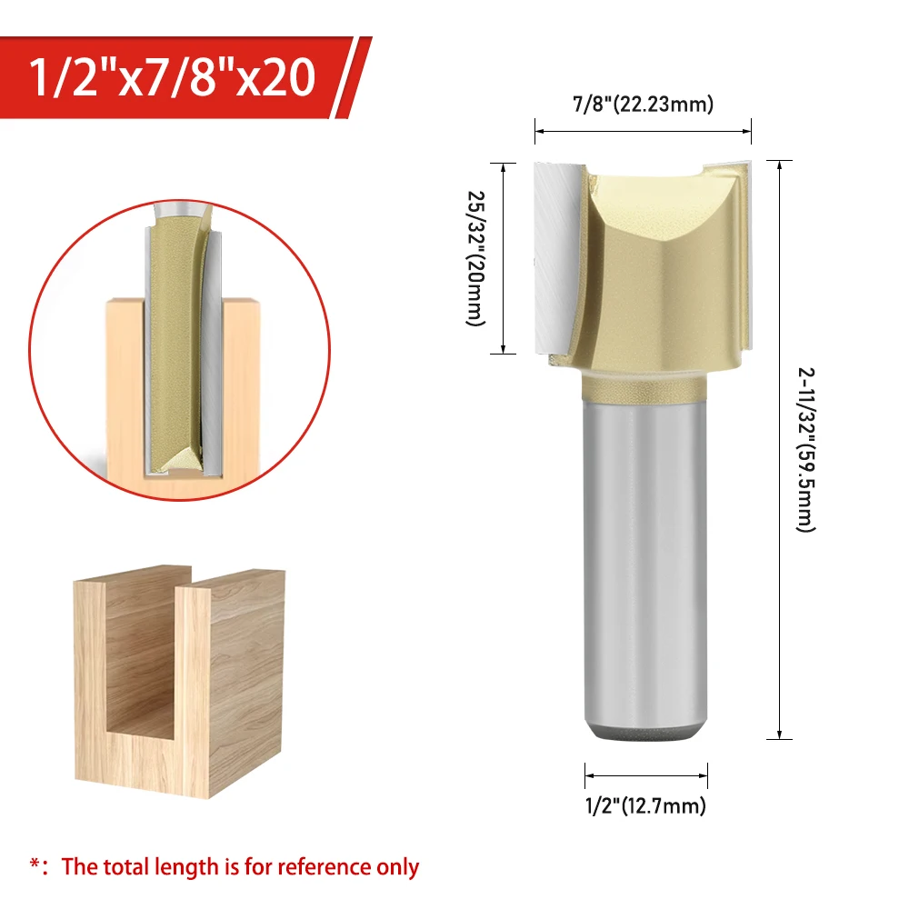 AURWOF 1 Stück 6 mm 1/4 1/2 Schaft Gerader Fräser Holzbearbeitungswerkzeuge Holzfräser für CNC-Trimmung H060020 – Detail 37