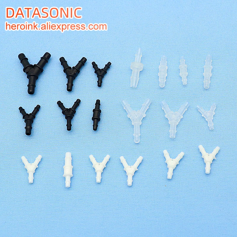 

20pcs Eco solvent Y Shape Ink Tube UV Connector for Large format Y Ink Tube white Connector printer machine Tee joint