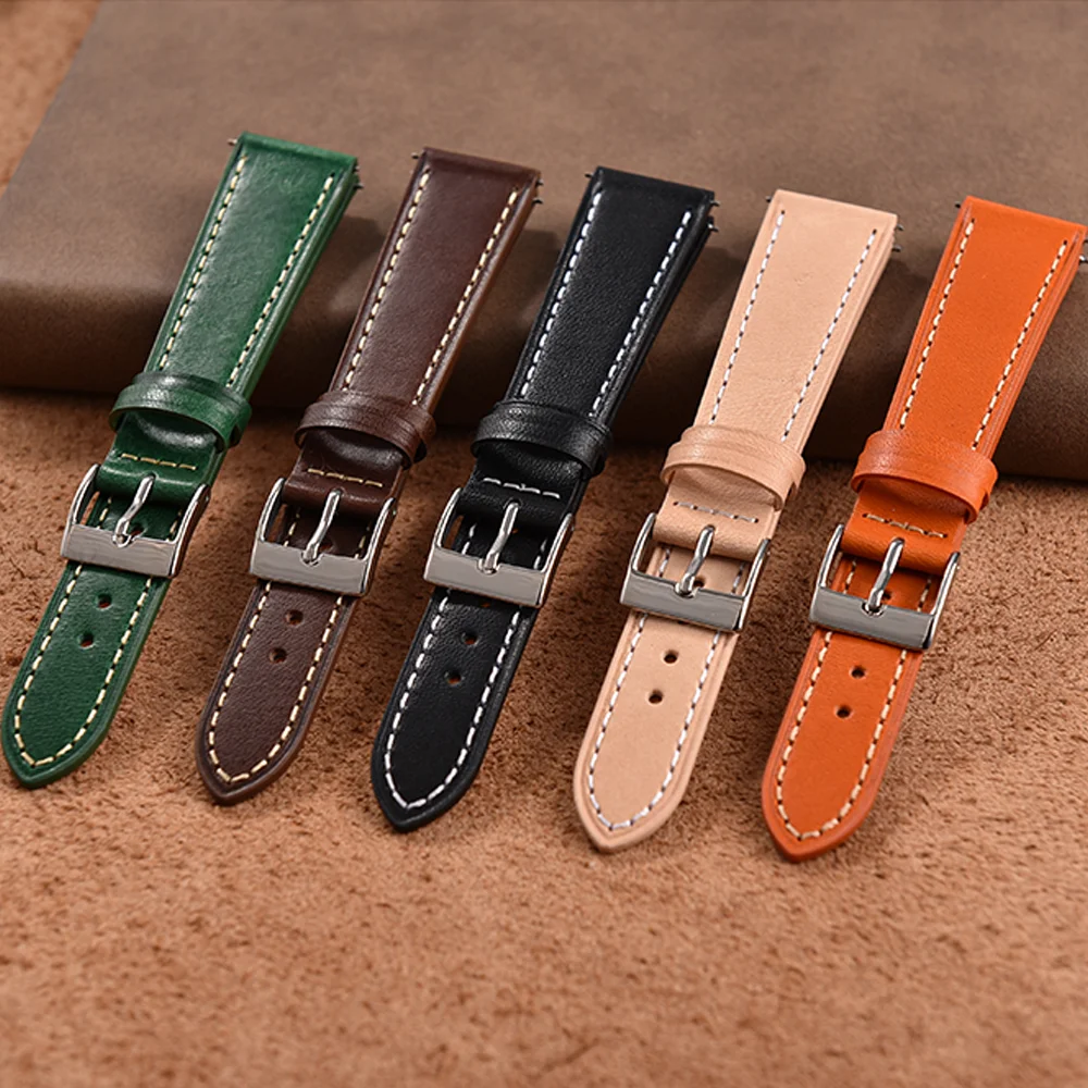 Handmade Vintage Leather Watch Strap with Quick Release