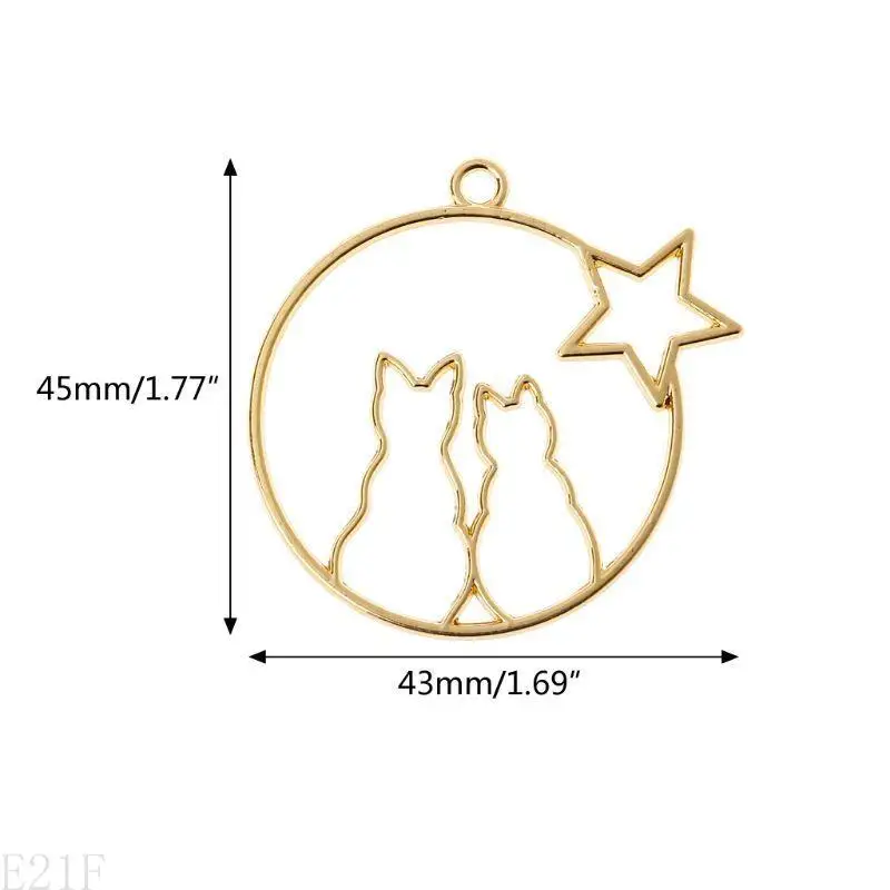 E21F 5 PCs Offene Lünette Einstellung Moon für Katzenrahmen UV -Anhänger für DIY -Schmuck – Detail 7