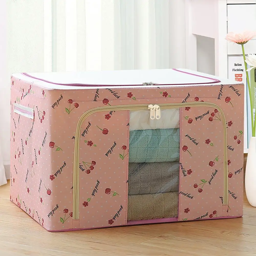 

Capacity Storage Box Capacity Clothes Storage Bin with Visible Window Zipper Closure Waterproof Design Stackable Quilt for Easy