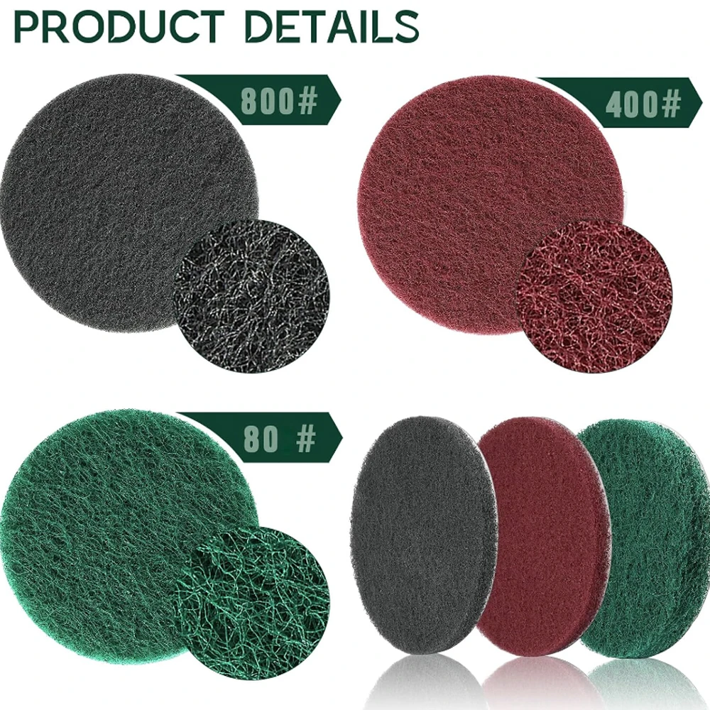 20 Pcs 5 Inch Industrial Circular Scouring Pad Well-fitting Wear-resistant and Durable Making Cleaning and Grinding Easier 3