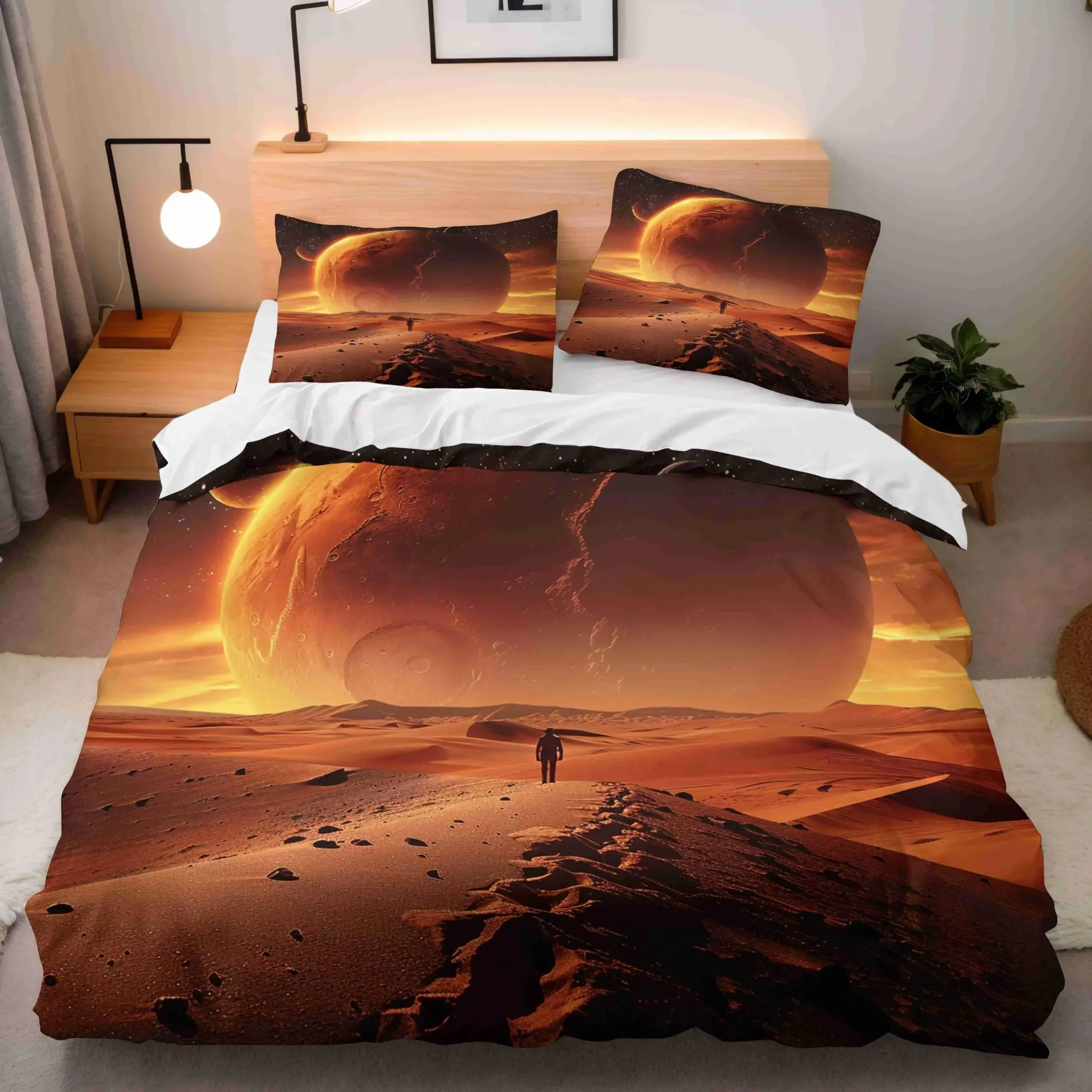 Science Fiction Bedding Duvet Cover Twin Size Starry  3D Printed Decor Bed Set Soft Microfiber Bedding set