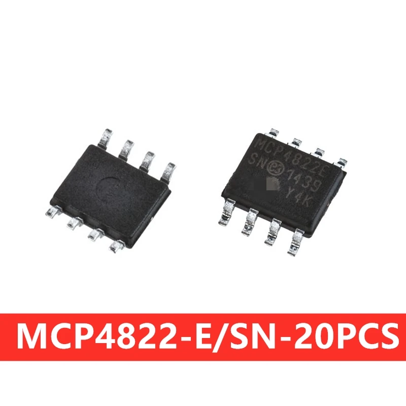 

20 шт./партия, новые модели MCP4822 MCP4822-E/SN SOP8, цифро-аналоговый преобразователь, микроконтроллер mcp4821E