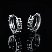 Vnox Fashion Solid Chain Hoop Earrings for Men Boys, Anti Allergy Stainless Steel New Gothic Ear Gifts Jewelry 2