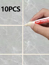 Ceramic Tile Waterproof Repair Pen for Bathroom and Floor Gaps (Beige 10pc)