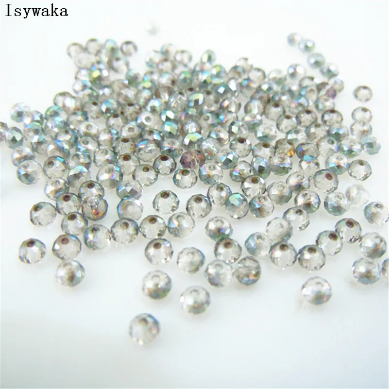 Ink Blue Faceted Crystal Glass Rondelle Beads for Jewelry Making - 170pcs, 2mm