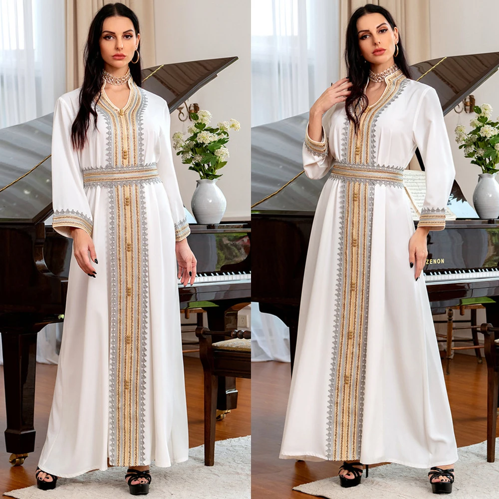 

Modest Muslim 2 Pieces Abaya Dress Set for Women Autumn 2024 Jalabiya Dubai Turkey Arab Moroccan Caftan Middle Eastern Clothing