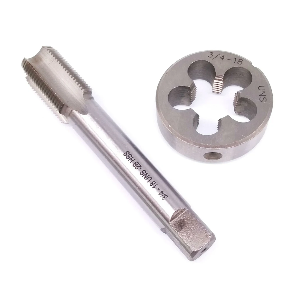 

HSS 3/4-18‘’ UNS Tap And Die Right Hand 104mm Tap 45mm Die For Damage Screws Repairing Cutting Metalworking Manual Tools