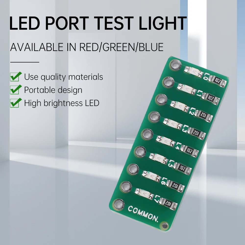 8-segment LED Port Test Lamp Indicator Indicator Light Flowing Light Module Red Green and Blue Colors Optional