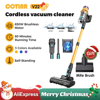 COTIAR V22 Cordless Vacuum Cleaner 650W 55000PA Home Appliance Handheld Vacuum Cleaner Cleaning Supplies Removable Battery 1