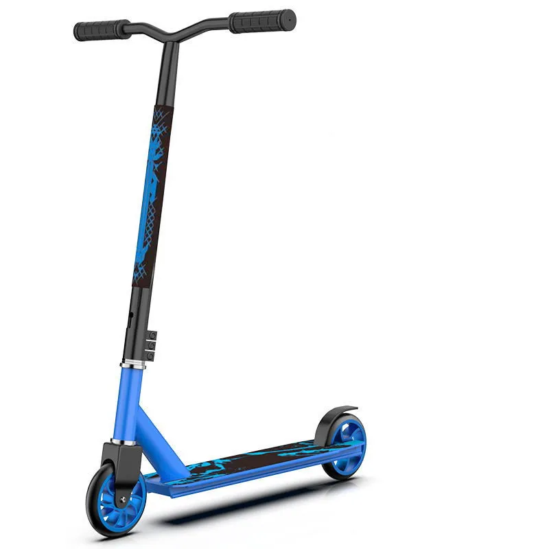 

2 Wheels Kick Scooter Skateboard Aluminum Alloy Beginner Professional Extreme Riding Sports Adult Stunt Graffiti Pattern