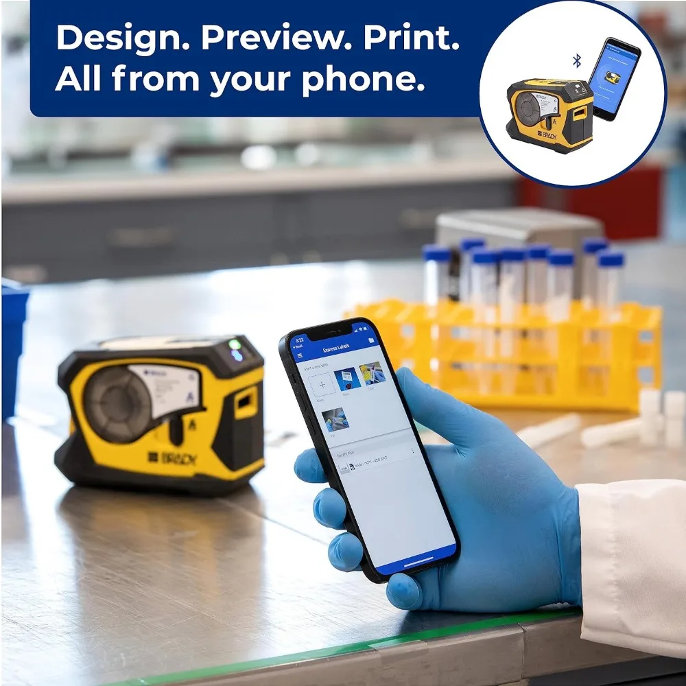 M211 Portable Bluetooth Monochrome Label Printer, Yellow/Black 4