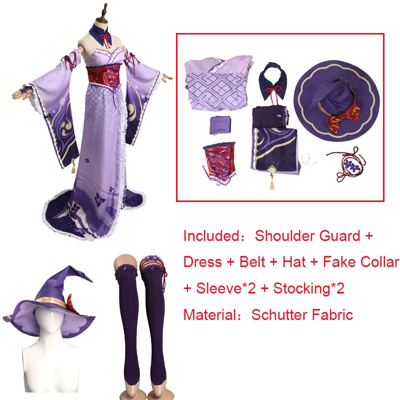 thumbnail image 1 of Disfraz de Cosplay de Genshin Impact Baal Raiden Shogun, vestido de Lolita, kimono, traje de carnaval de Halloween, devolución gratuita, 1 of 5