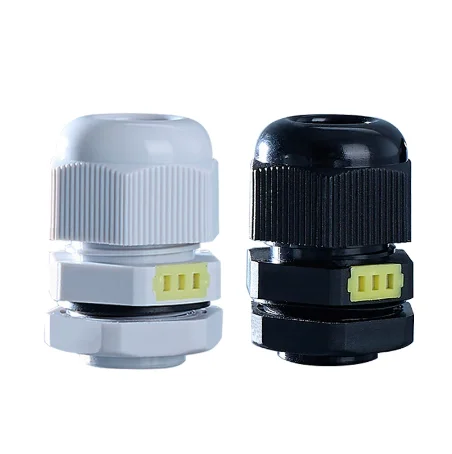 Black White 10Pcs Plastic Air Joint Cable Gland Size M12 M16 M20 Breathable Membrane Type Electrical Wire Connector