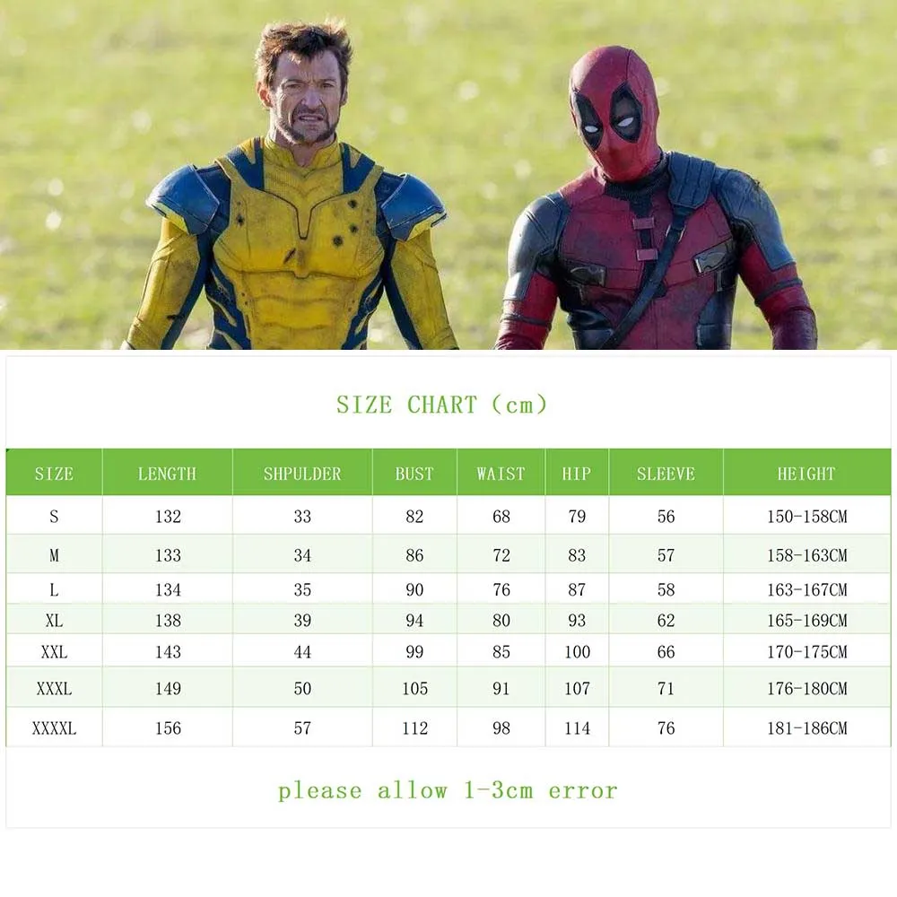 Wolverine and Deadpool Bodysuit Costume | Halloween & Anime Cosplay