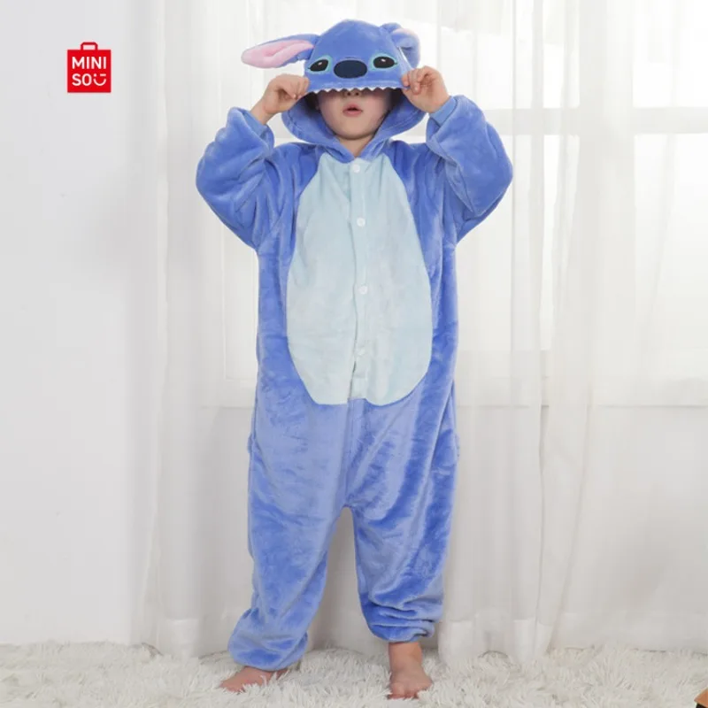 Disney Kids Lilo Stitch Cosplay Costumes Jumpsuit Kigurumi Clothes Stitch Child Hooded Loungewear Halloween Boys Girls Clothes kids pajamas