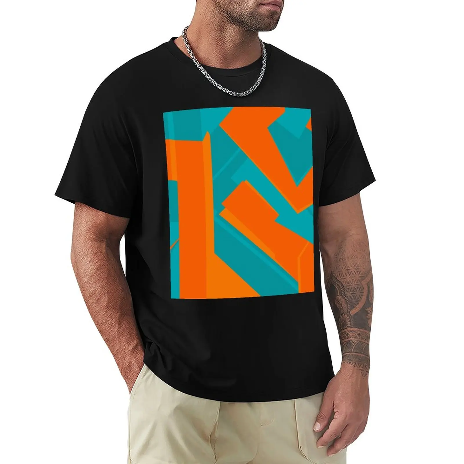 

Teal and Orange - Abstract Art T-Shirt oversized t shirt Oversized t-shirt vintage t shirt summer clothes men clothing