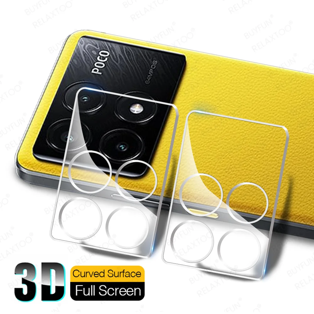 3D Clear Camera Glass Protector For Xiaomi Poco X6 Pro X7Pro X7 PocoX7Pro X6Pro PocoX6 PocoX6Pro 5G HD Back Lens Case Cover 2Pcs camera lens protector case,camera protector case,camera lens case