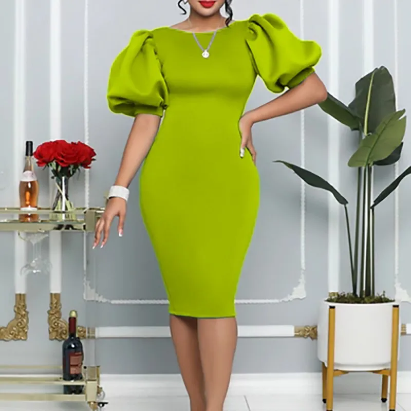 Summer Autumn Africa Clothing Half Sleeve African Dresses For Women Sexy O Neck Perspective Slim