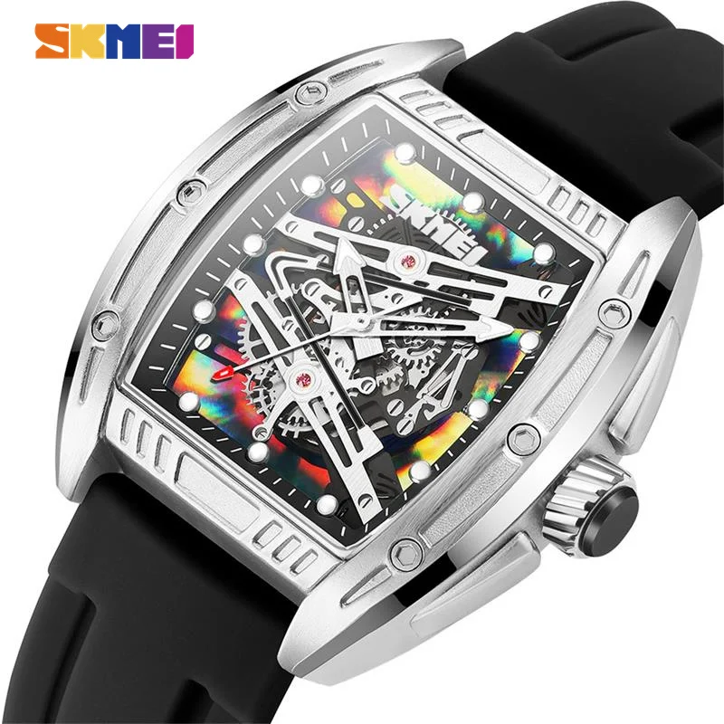 

SKMEI Youth Cool Skeleton Dial Quartz Watches Mens Casual Luminous Hands Wristwatches 3Bar Waterproof Clcok reloj hombre