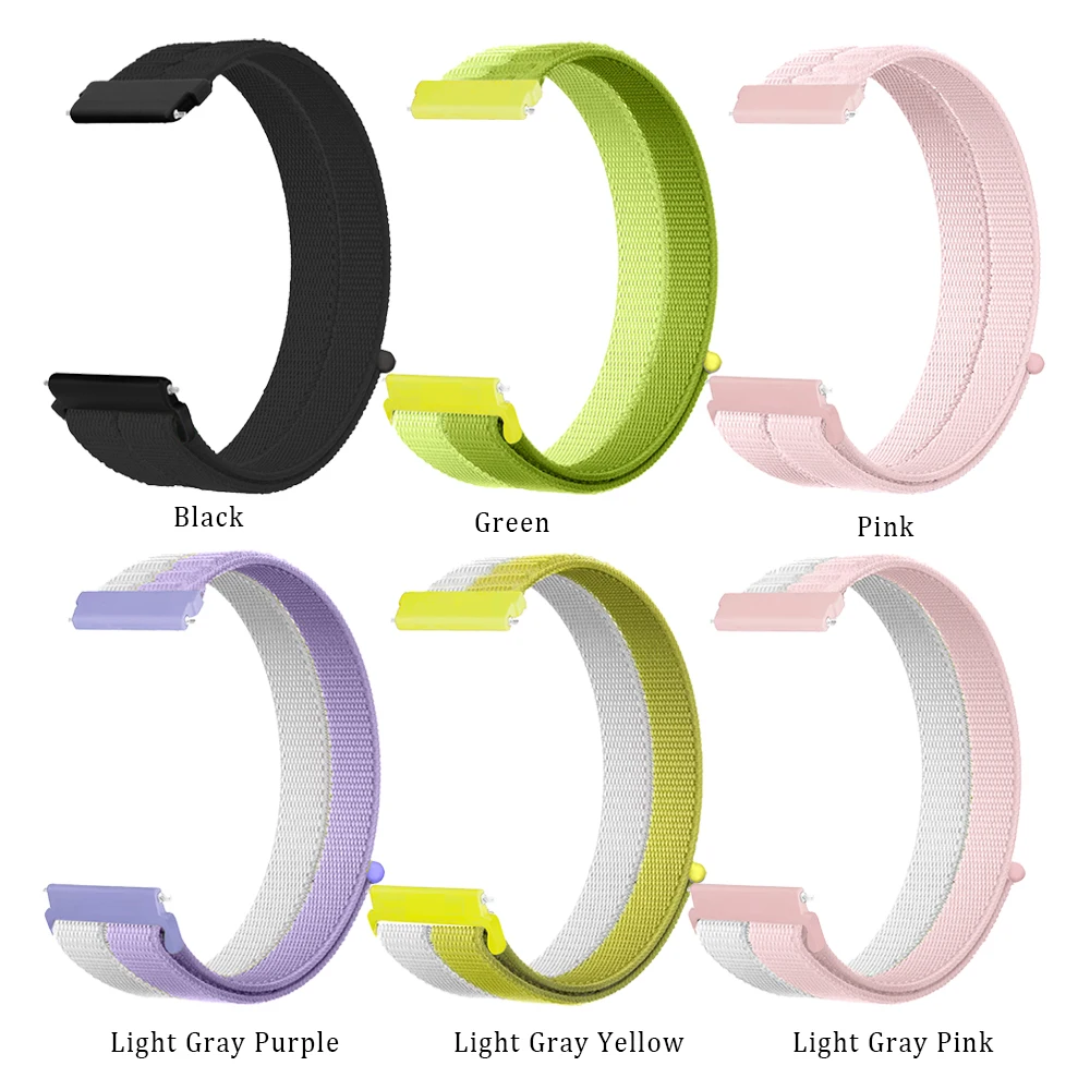 Breathable Nylon Loop Strap with Velcro Closure - 20mm/22mm