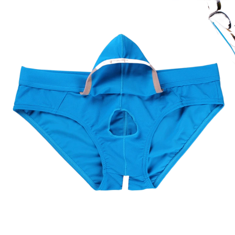 Sexy Penis Hole Men Underwear Big Penis Bag Mens Briefs Low Waist Open