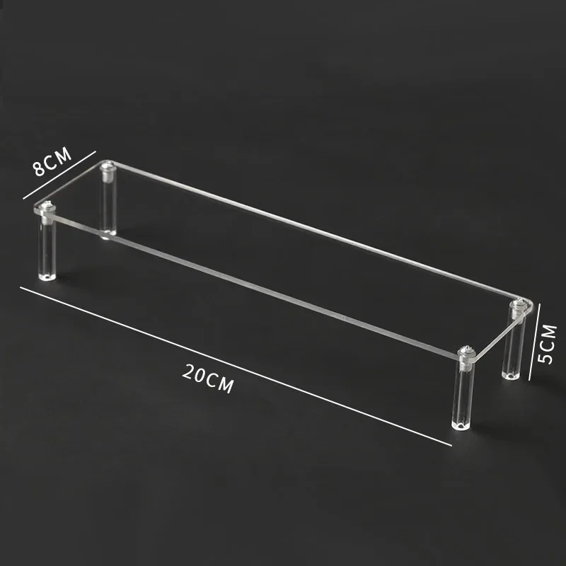 1-4 Layers Acrylic Display Stand Durable Display Rack for Cupcake Perfume Doll Transparent Trapezoidal Blind Boxes Storage Shelf