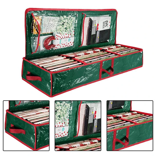 Wrapping Paper Storage Bag Rolls And Ribbon Holder Heavy Duty Tear