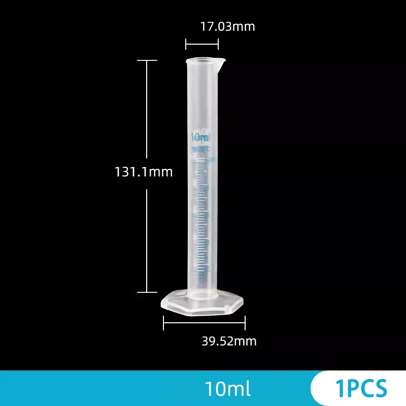 양면 체중계 플라스틱 측정 실린더, pp 소재, 산 및 알칼리 부식 방지, 10/50/100/500/1000ml