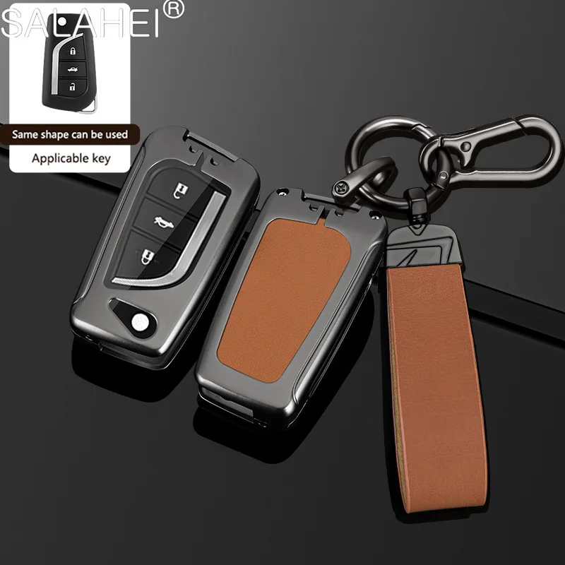 

Zinc Alloy Folding Car Key Case Cover For Toyota Auris Corolla Avensis Verso Yaris Aygo Scion TC IM Camry RAV4 Forturner Hilux
