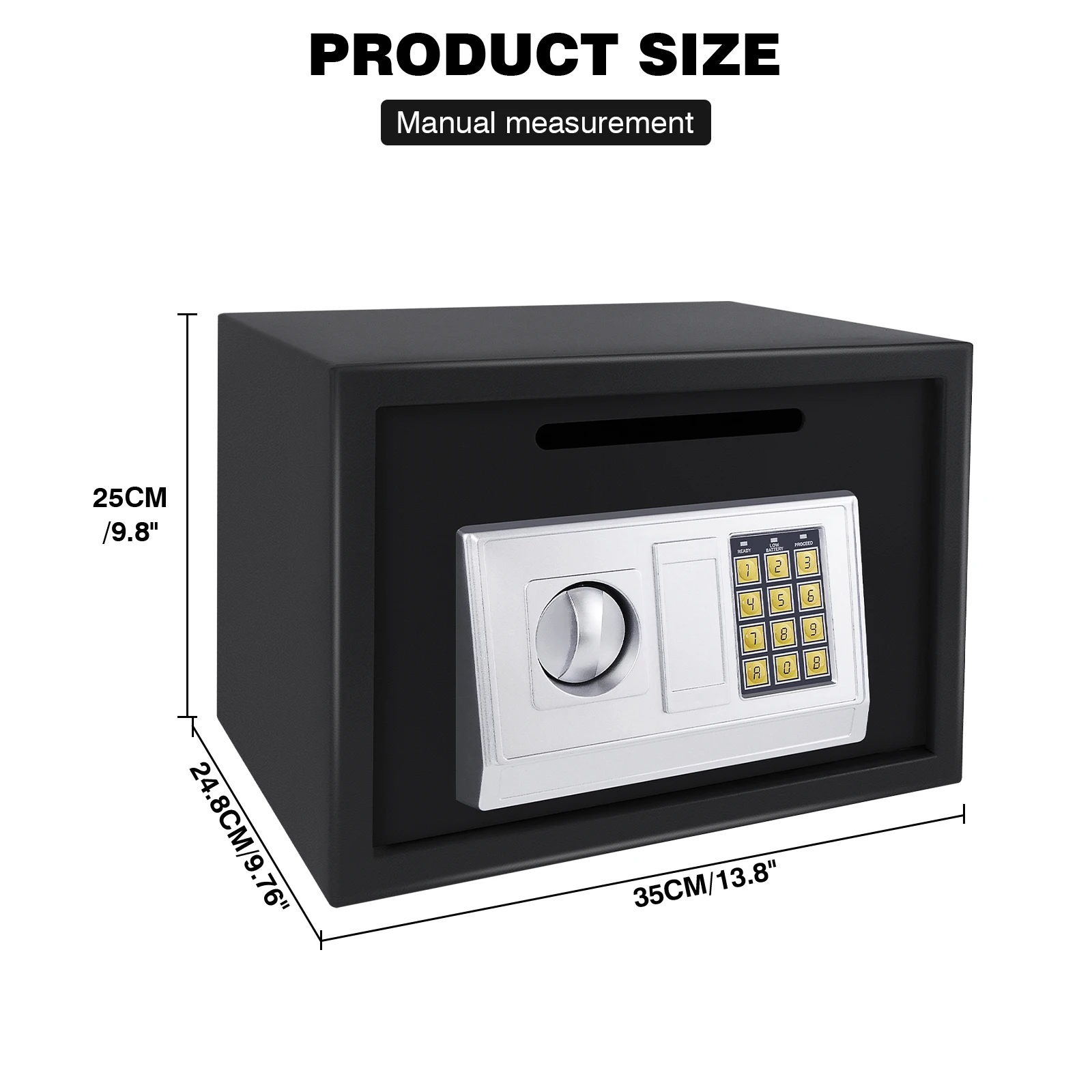 16L Digital Security Safe Box with Digital Keypad and 2 Keys, Steel ...