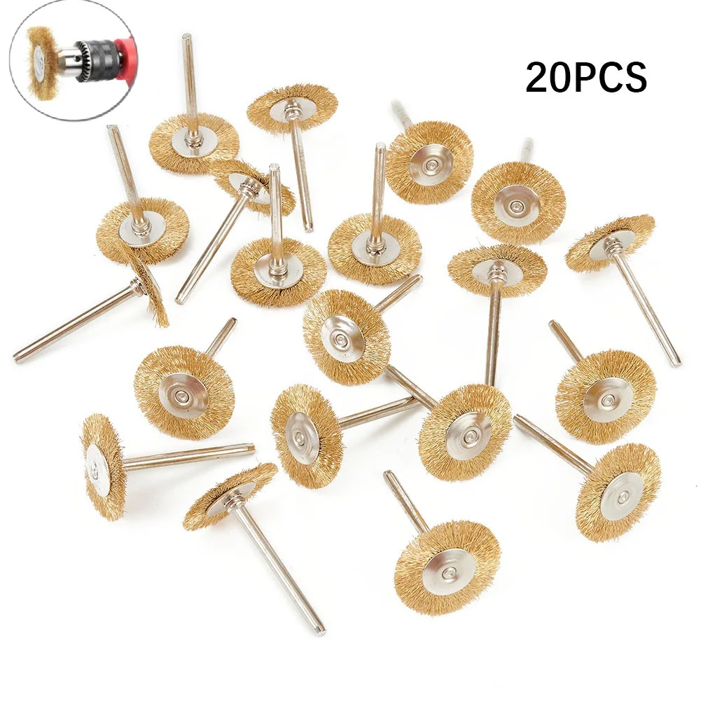 

20 Pcs Set Copper Wire Brushs Copper Wire Brass Wire Wheel Brushes Polishing Tool For Grinder-Accessories
