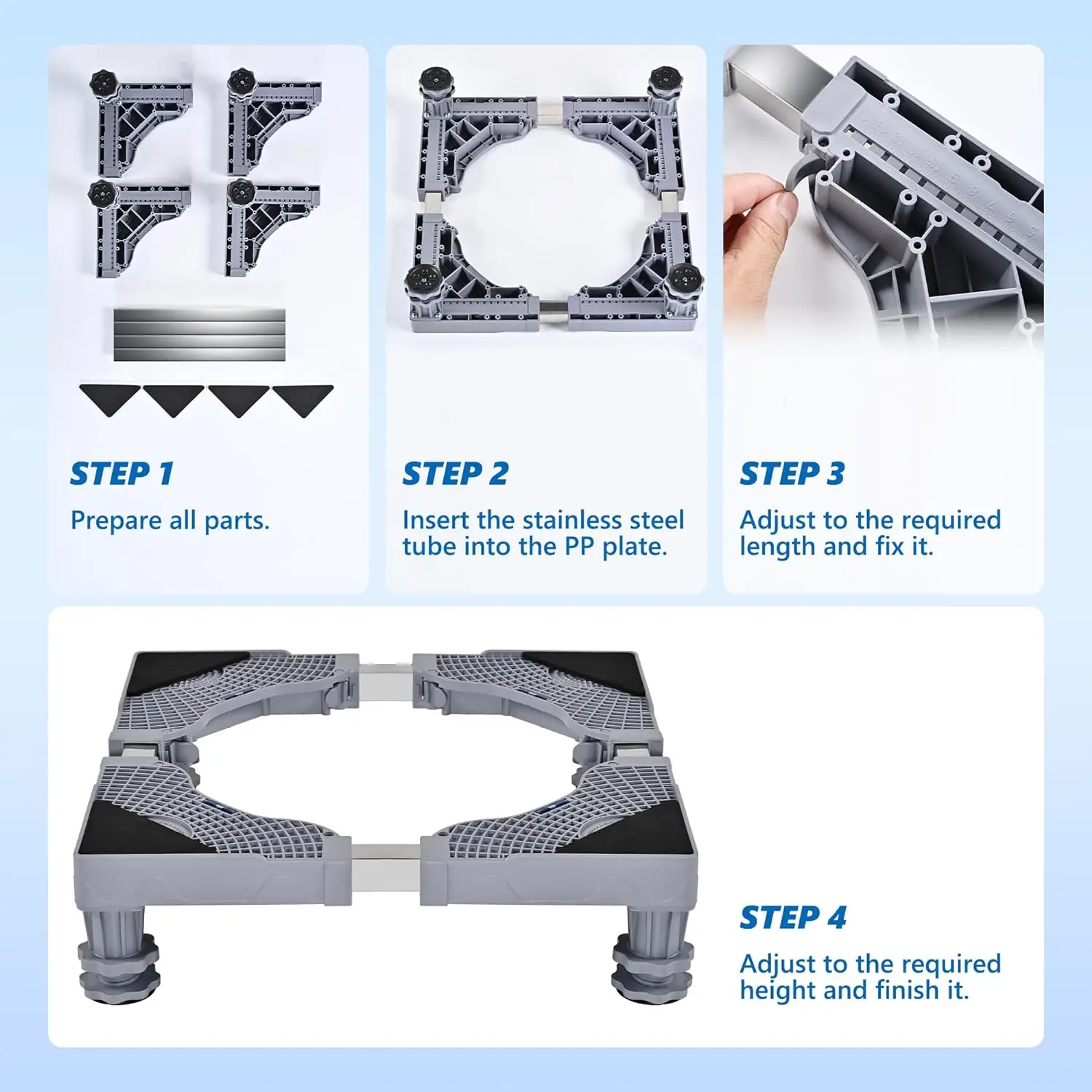 Washing machine base mini fridge base 4 sturdy feet fridge base Washer and dryer non-slip