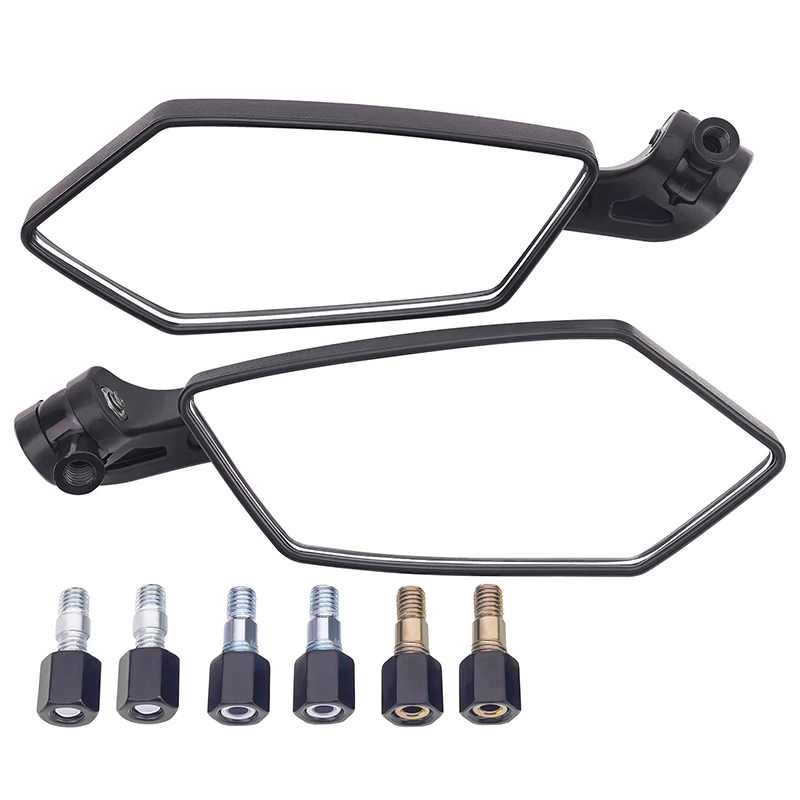 Rétroviseurs Moto Area1 Homologués E - Set 2 Pièces Filetage M10/M8, Aluminium CNC