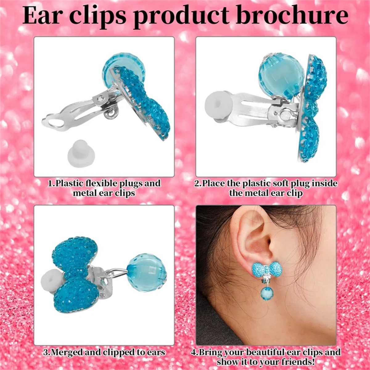 Korean Style Kids Ear Clip 7 Pairs Lovely Cartoon Animal Ear Clip No Piercing Earring Ring for Girls Children Gift Jewelry