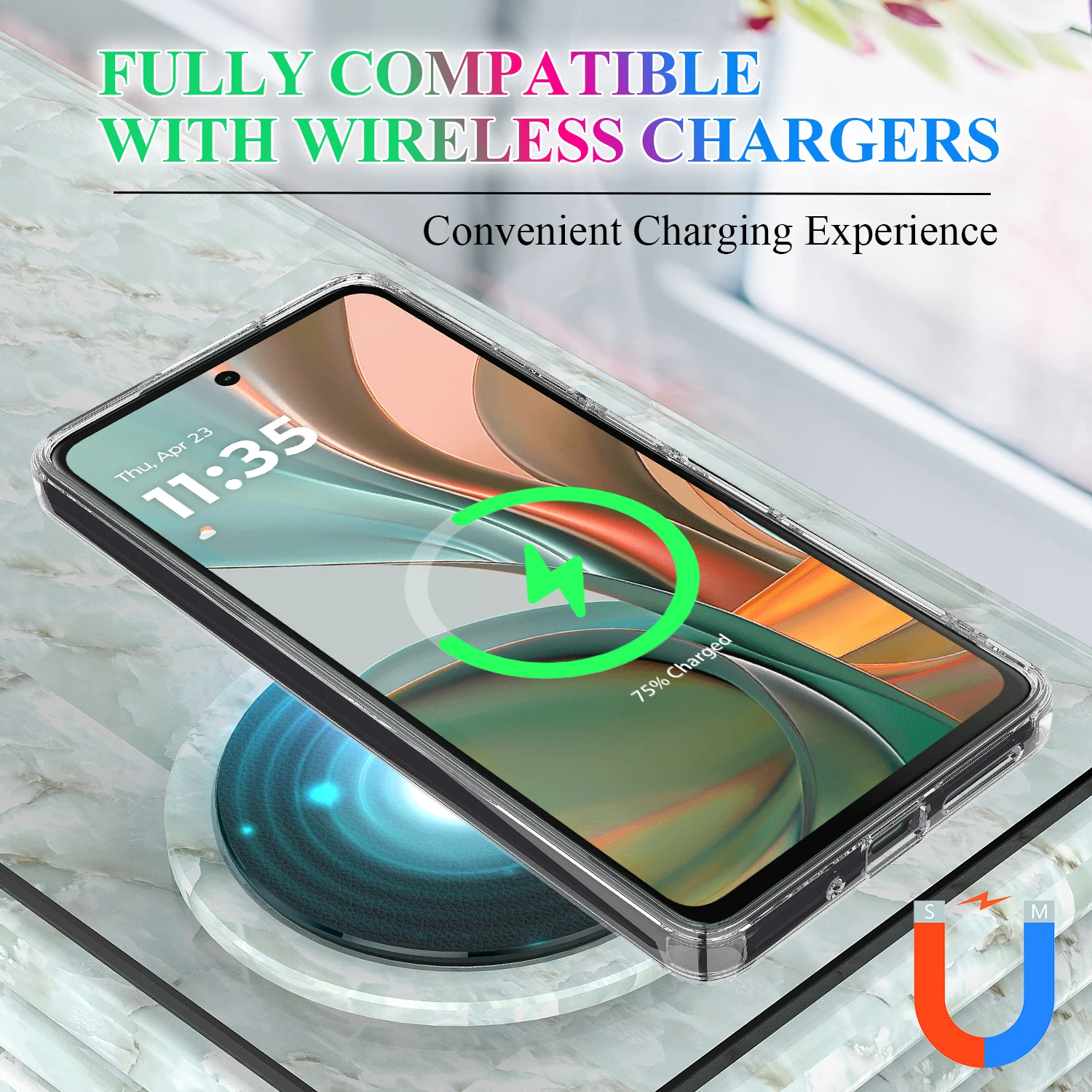 Case For Moto G75 Magsafe Magnetic TPU Acrylic Transparent All-wrap Scratch Proof Cover For Motorola G75 Shockproof Bumper 5