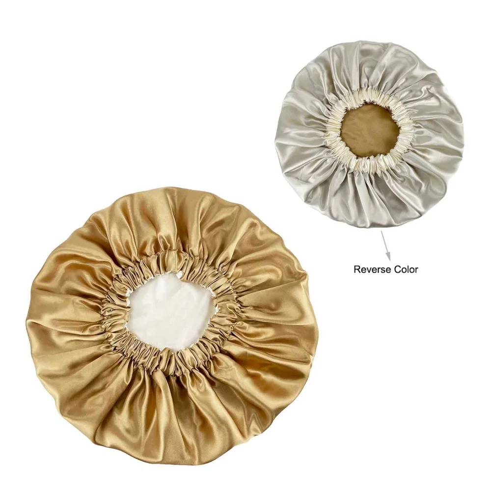 New Extra Large Satin Lined Bonnet Women Big Size Beauty Print Satin Silk Bonnet Sleep Night Cap Head Cover Bonnet Hat Wholesale