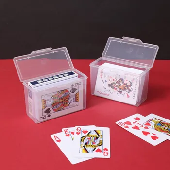 Nouvelles boîtes en plastique transparentes, conteneur de cartes à jouer, mallette de rangement en PP, emballage boîte de cartes de jeu de Poker pour jeux de société 1