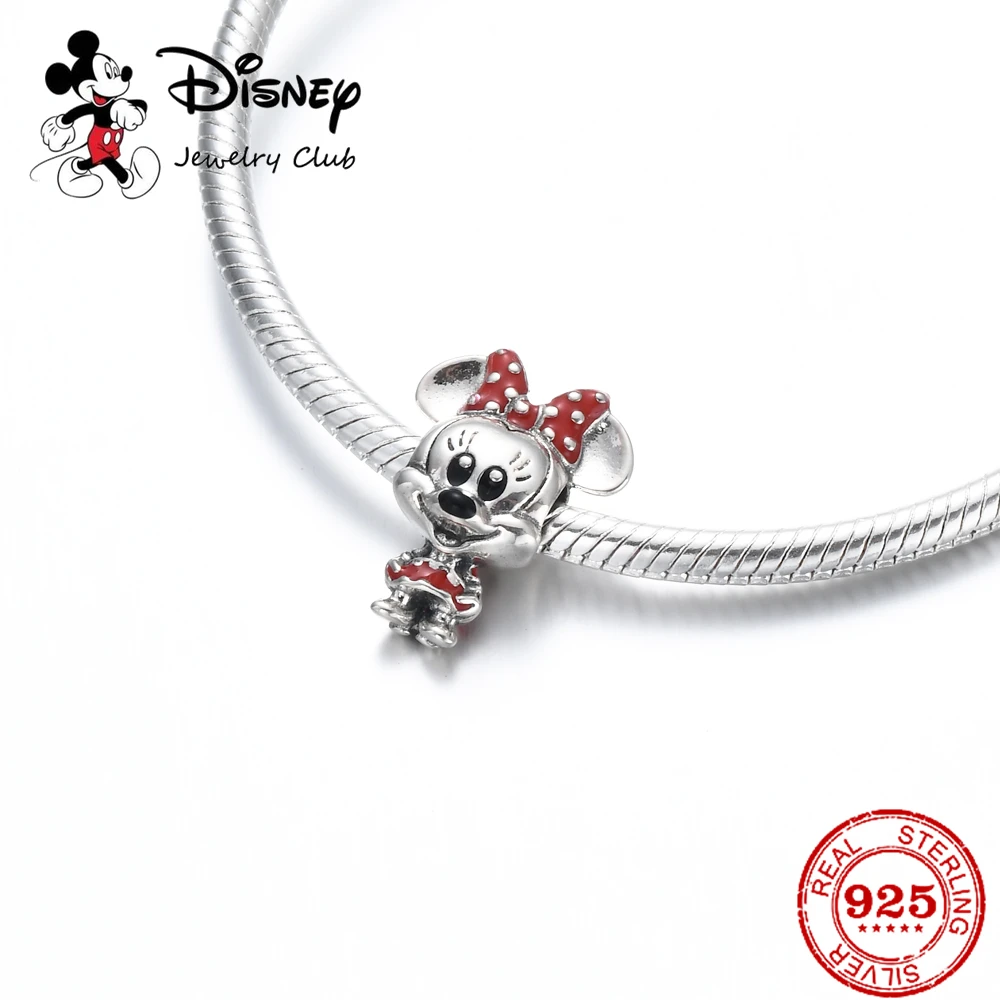 charm jewelry 925 Sterling Silver Mickey Minnie Vinnie Charm 925 Chain Beaded Fit Original Pandora Bracelet DIY Ladies Jewelry