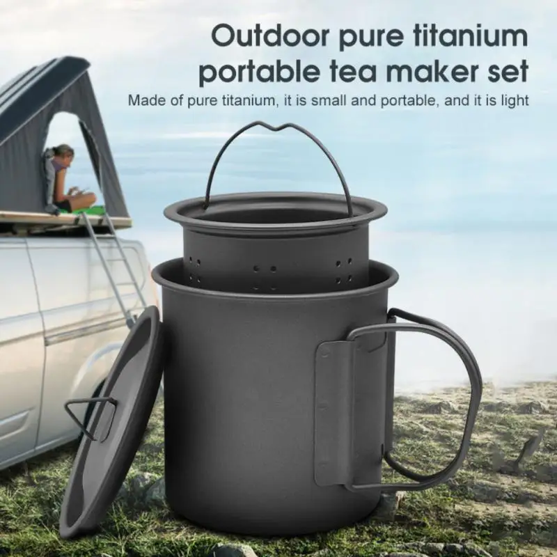 

Titanium Cup Camping Mug Picnic Utensils Tableware Outdoor Portable Lightweight Survival Cooking Equipment Hiking Cookware