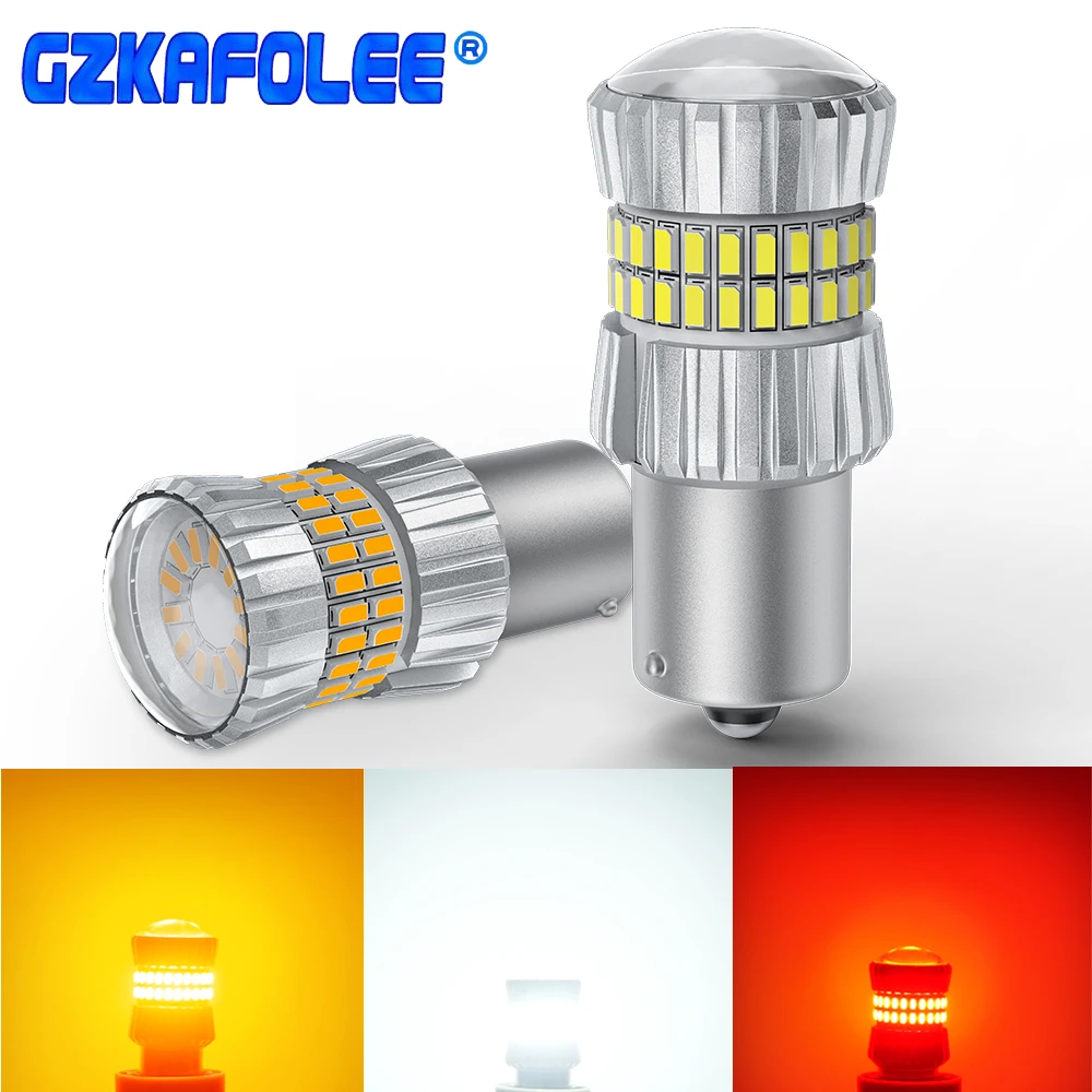 

New 1Pcs P21W LED PY21W P21/5W W21W Canbus Bulbs 7440 Turn Signal Lights 6000K White Amber Super Red IP68 Waterproof Nonpolarity