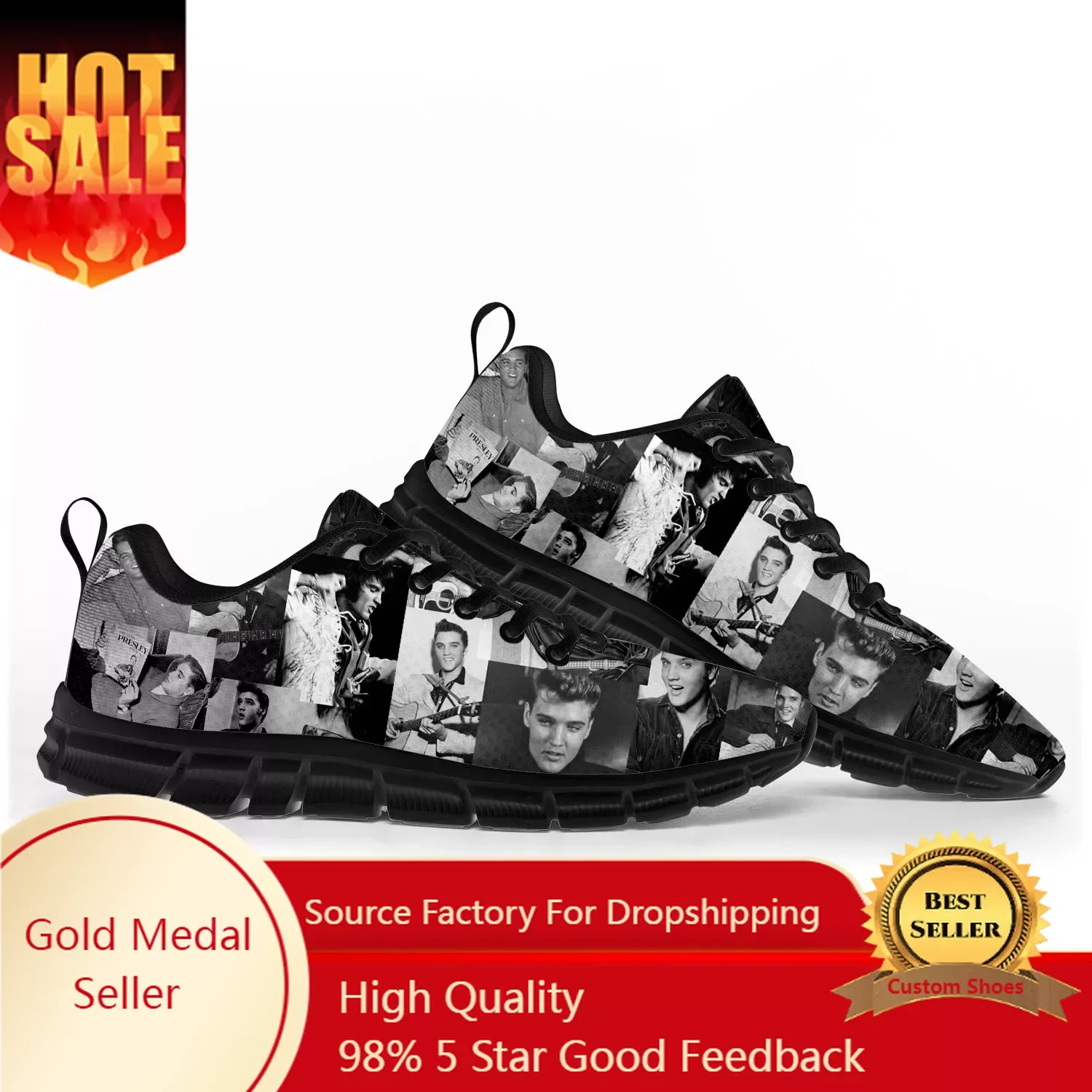 

E-Elvis King Hillbilly Cat Sports Shoes Mens Womens Teenager Kids Children Sneakers Custom High Quality Couple Shoes P-Presley