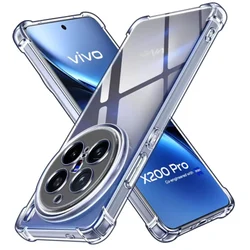 Transparent Shockproof TPU Protective Phone Case with Reinforced Corners for Vivo X200 Pro (Clear)