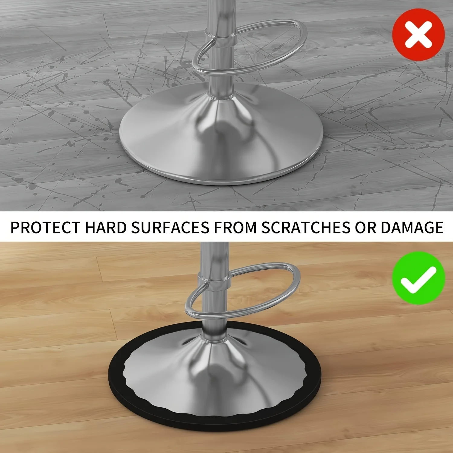 2-Pack Anti-Slip Silicone Floor Protectors for Bar Stool and Chair Legs