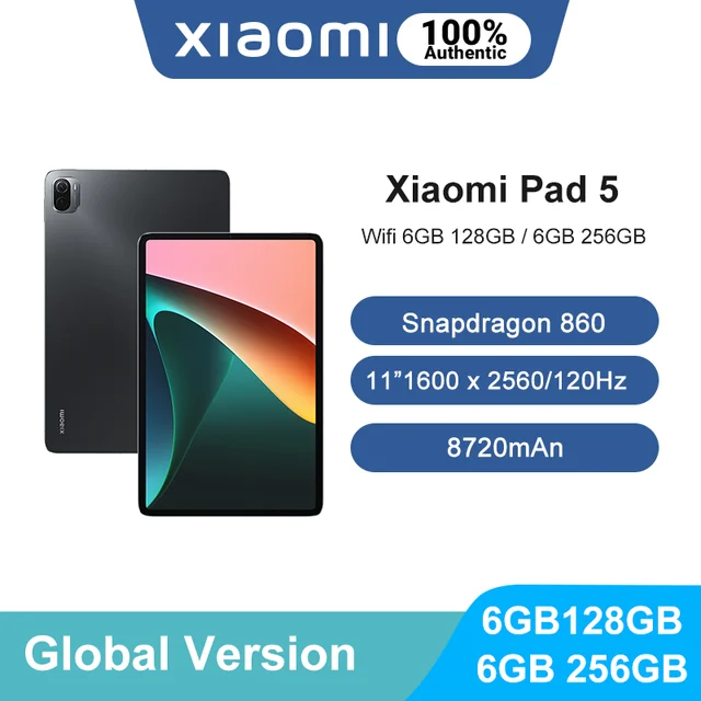Xiaomi-teléfono inteligente Pad 5, versión Global, Snapdragon 860, 11  pulgadas, WQHD + 120Hz, 4 altavoces estéreo, 8720mAh, MI Tablet 5 -  AliExpress